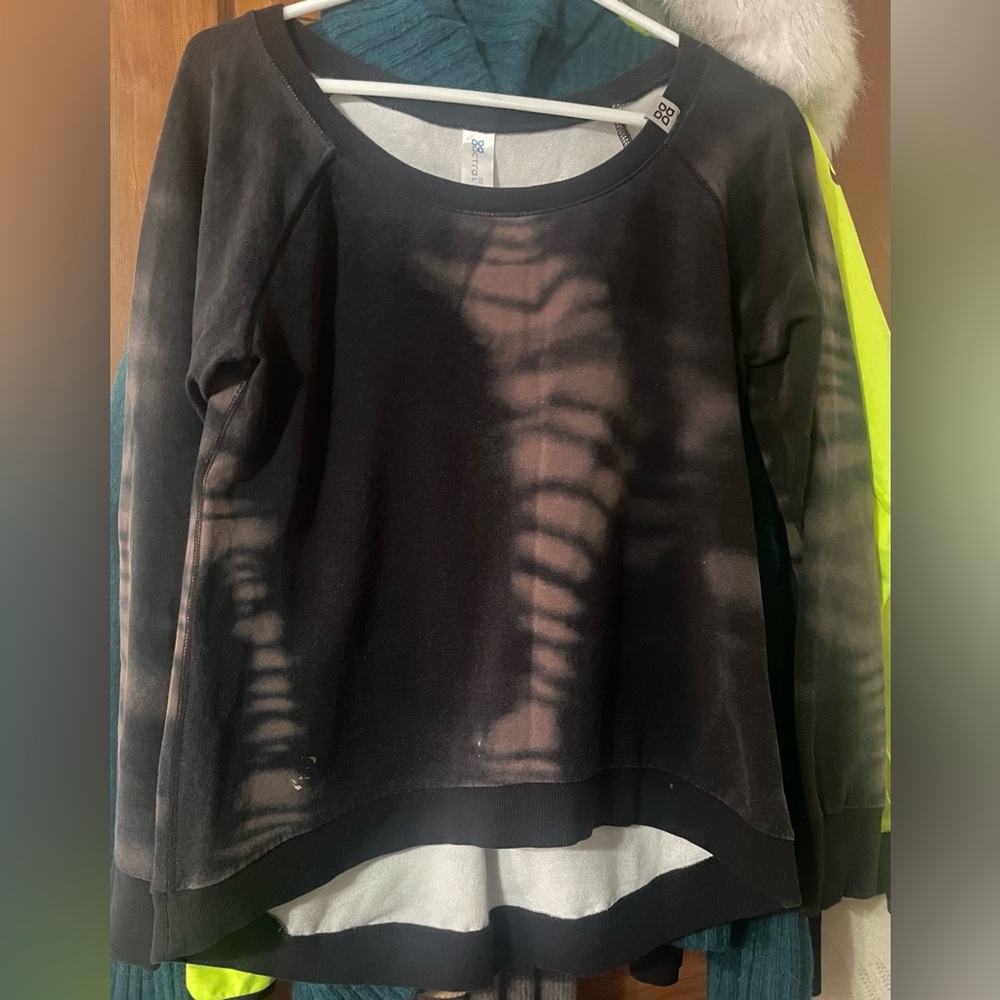 Women's Black Crewneck Tie Dyed Sweatshirt